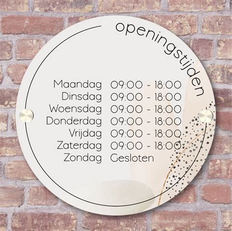 OPENINGSTIJDEN .